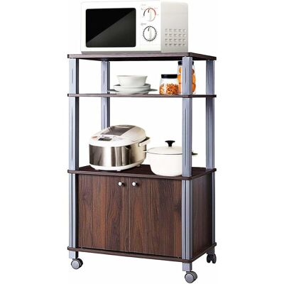 Costway Carrito De Cocina Soporte Para Microondas Y Horno Con Ruedas Estante Organizador Almacenamiento Marrón Oscuro Costway Carrito De Cocina Soporte Para Microondas Y Horno Con Ruedas Estante Organizador Almacenamiento Marrón Oscuro