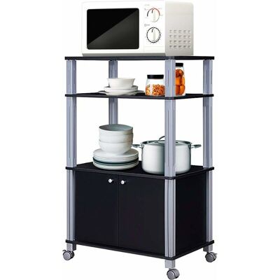 Costway Carrito De Cocina Soporte Para Microondas Y Horno Con Ruedas Estante Organizador Almacenamiento Negro Costway Carrito De Cocina Soporte Para Microondas Y Horno Con Ruedas Estante Organizador Almacenamiento Negro