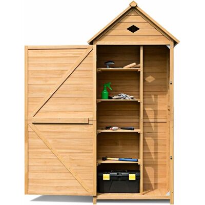 Costway Cobertizo De Jardín Caseta De Herramientas Gabinete De Madera 176 X 70 X 35,5cm Con Estantes Compartimiento De Almacenaje Costway Cobertizo De Jardín Caseta De Herramientas Gabinete De Madera 176 X 70 X 35,5cm Con Estantes Compartimiento De Almacenaje
