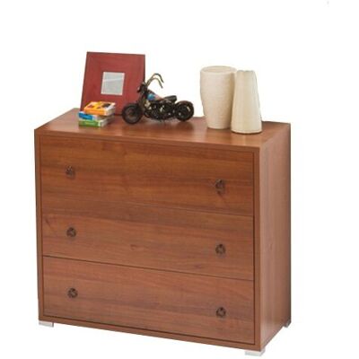 Argonauta - Como 'maxi 3 Cajones Nogal Antiguo En Madera De Melamina H.81x L.91x P.45 Cm Argonauta - Como 'maxi 3 Cajones Nogal Antiguo En Madera De Melamina H.81x L.91x P.45 Cm