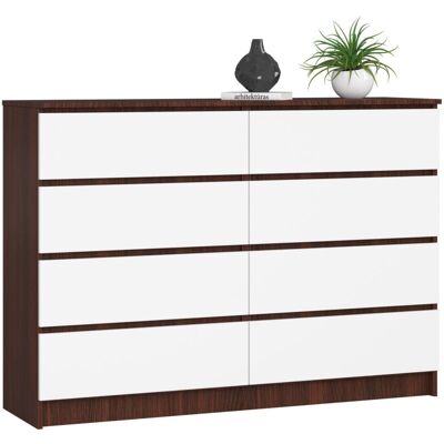 Cómoda Akord K140 Wenge 138 Cm 8 Cajones Frente En Color Blanco 138x40x99 Cm Cómoda Akord K140 Wenge 138 Cm 8 Cajones Frente En Color Blanco 138x40x99 Cm