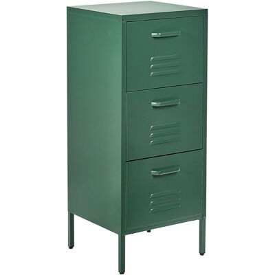 BELIANI Armario De Metal Verde Oscuro 3 Cajones Almacenaje Oficina En Casa Wostok BELIANI Armario De Metal Verde Oscuro 3 Cajones Almacenaje Oficina En Casa Wostok
