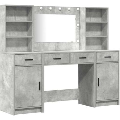 Vidaxl Moderno Conjunto de Tocador en Gris Concreto de MDF - Almacenamiento en Dormitorio Vidaxl Moderno Conjunto de Tocador en Gris Concreto de MDF - Almacenamiento en Dormitorio