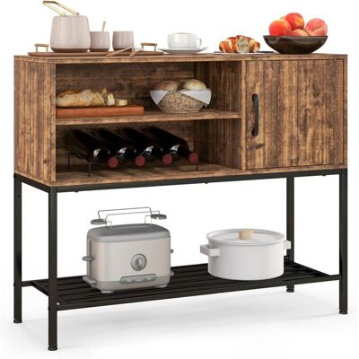 Costway - Aparador De Cocina, Alacena De Cocina Con Tomas De Corriente, Puertos Usb, Estantes Para 4 Botellas De Vinos Y Estante De Almacenamiento, Buffet Para Comedor, Sala De Estar, Entrada (marrón) Costway - Aparador De Cocina, Alacena De Cocina Con Tomas De Corriente, Puertos Usb, Estantes Para 4 Botellas De Vinos Y Estante De Almacenamiento, Buffet Para Comedor, Sala De Estar, Entrada (marrón)
