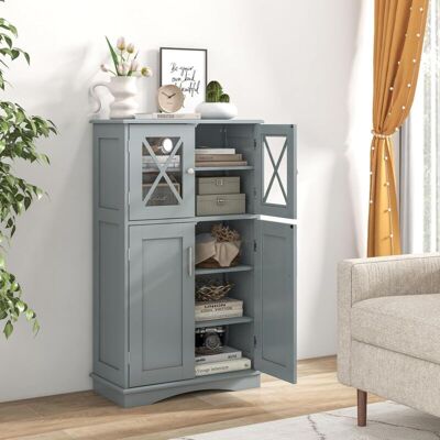 Costway Armario De Baño, Gabinete De Madera Con 2 Puertas Y 3 Estantes Ajustables, Mueble Auxiliar De Baño, Armario De Almacenamiento Para Baño, Sala De Estar,oficina, 60 X 30 X 108 Cm (gris) Costway Armario De Baño, Gabinete De Madera Con 2 Puertas Y 3 Estantes Ajustables, Mueble Auxiliar De Baño, Armario De Almacenamiento Para Baño, Sala De Estar,oficina, 60 X 30 X 108 Cm (gris)