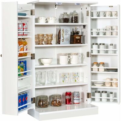 Armario De Cocina, Armario Despensa Con Doble Puerta Y 6 Repisas Regulables, Organizador 17 Niveles - Costway Armario De Cocina, Armario Despensa Con Doble Puerta Y 6 Repisas Regulables, Organizador 17 Niveles - Costway