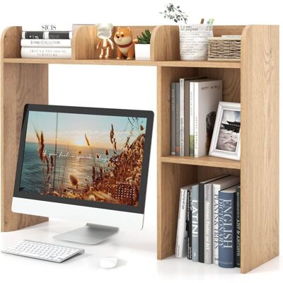 Costway - Estantería De Escritorio, 4 Estantes Y Compartimento Abierto Trasero, Organizador De Almacenamiento De Escritorio, Anti-vuelco, 94 X 25 X 74 Cm (natural) Costway - Estantería De Escritorio, 4 Estantes Y Compartimento Abierto Trasero, Organizador De Almacenamiento De Escritorio, Anti-vuelco, 94 X 25 X 74 Cm (natural)