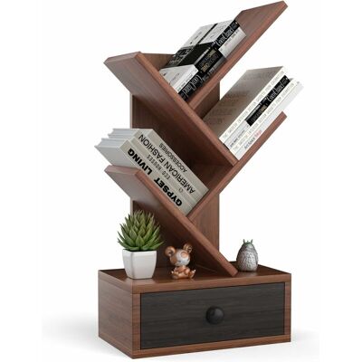 Costway Estantería De Árbol De 5 Niveles Con Cajón, Librero De Pie De Árbol, Organizador De Utilidades Pequeño, Soporte De Almacenamiento Para Cds, Revistas Y Libros, 30 X 17,5 X 60 Cm (marrón) Costway Estantería De Árbol De 5 Niveles Con Cajón, Librero De Pie De Árbol, Organizador De Utilidades Pequeño, Soporte De Almacenamiento Para Cds, Revistas Y Libros, 30 X 17,5 X 60 Cm (marrón)