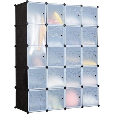 Costway Estantería Modular Con Puerta, Organizador En Cubos, Armario Modular De 20 Cubos, Armario De Cubos De Plástico, Ganchos, Para Ropa Zapatos Juguetes Libros Para Oficina Dormitorio Costway Estantería Modular Con Puerta, Organizador En Cubos, Armario Modular De 20 Cubos, Armario De Cubos De Plástico, Ganchos, Para Ropa Zapatos Juguetes Libros Para Oficina Dormitorio