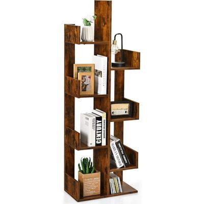 Costway - Libreria Estanteria, Estantería En Forma De Árbol Con 8 Estantes, Estanterias Madera Salón/dormitorio, 50 X 25 X 145 Cm (café) Costway - Libreria Estanteria, Estantería En Forma De Árbol Con 8 Estantes, Estanterias Madera Salón/dormitorio, 50 X 25 X 145 Cm (café)