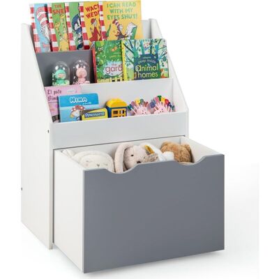 Costway - Librería Infantil Para Libros, Organizador De Juguetes Con 3 Estantes Y Caja Con Ruedas, Estantería Multifuncional Para Niños Y Niñas Para Habitación Infantil, Sala De Juegos Costway - Librería Infantil Para Libros, Organizador De Juguetes Con 3 Estantes Y Caja Con Ruedas, Estantería Multifuncional Para Niños Y Niñas Para Habitación Infantil, Sala De Juegos