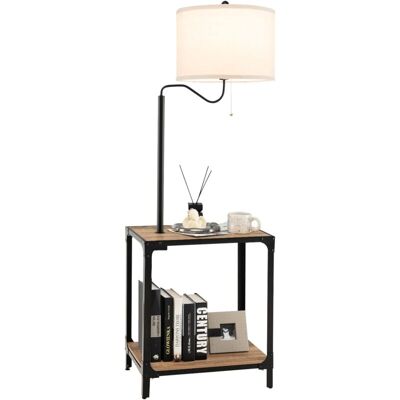 Costway - Lámpara De Pie Con Mesa Y Puertos De Carga Usb, Lámpara De Mesa Con Brazo Giratorio De 360°, Lámpara De Lectura De Pie Mesita De Noche Para Salón, Dormitorio Costway - Lámpara De Pie Con Mesa Y Puertos De Carga Usb, Lámpara De Mesa Con Brazo Giratorio De 360°, Lámpara De Lectura De Pie Mesita De Noche Para Salón, Dormitorio