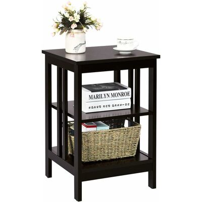 Mesita De Noche 3 Niveles Mesilla De Noche Mesa Auxiliar 40x40x61 Cm Para Dormitorio Salón Sofá (café) - Costway Mesita De Noche 3 Niveles Mesilla De Noche Mesa Auxiliar 40x40x61 Cm Para Dormitorio Salón Sofá (café) - Costway
