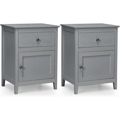 Set De 2 Mesita De Noche Moderna, Mesita Con 2 Niveles Y Superficie Espaciosa, Mesita A La Moda Con Cajón Extraíble Y Armario Amplio, Mueble De Sofá Con Sólidas Patas De Madera (gris) - Costway Set De 2 Mesita De Noche Moderna, Mesita Con 2 Niveles Y Superficie Espaciosa, Mesita A La Moda Con Cajón Extraíble Y Armario Amplio, Mueble De Sofá Con Sólidas Patas De Madera (gris) - Costway