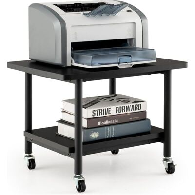 Costway - Soporte Para Impresora Con Ruedas, 2 Nivles, Mueble Impresora De Metal Con Almacenamiento, Carrito De Almacenamiento Cocina Oficina, 49 X 40 X 38 Cm (negro) Costway - Soporte Para Impresora Con Ruedas, 2 Nivles, Mueble Impresora De Metal Con Almacenamiento, Carrito De Almacenamiento Cocina Oficina, 49 X 40 X 38 Cm (negro)