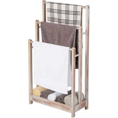 Costway Toallero De Pie Con 3 Barras,toallero De 3 Niveles Con Estante Inferior, Soporte Para Toallas, Madera De Abeto Macizo, Dispositivo Contra Caídas, 45,5 X 22 X 86 Cm (blanco) Costway Toallero De Pie Con 3 Barras,toallero De 3 Niveles Con Estante Inferior, Soporte Para Toallas, Madera De Abeto Macizo, Dispositivo Contra Caídas, 45,5 X 22 X 86 Cm (blanco)