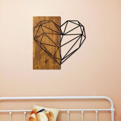 COTECOSY Decoración De Pared En Forma De Corazón En Madera Y Metal, 58x58 Cm, Para Un Dormitorio Romántico O Un Salón Familiar. COTECOSY Decoración De Pared En Forma De Corazón En Madera Y Metal, 58x58 Cm, Para Un Dormitorio Romántico O Un Salón Familiar.