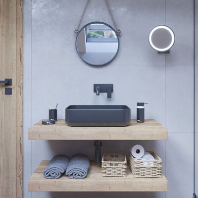 Set de Baño Natural de Egger - 80x8x50 cm, Marrón Claro Set de Baño Natural de Egger - 80x8x50 cm, Marrón Claro