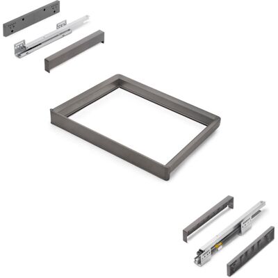 Emuca Bastidor Con Guías De Cierre Suave Y Extracción Total Para Accesorios De Armario Quartz, 612-638mm, Aluminio Y Plástico, Titanio - Emuca Bastidor Con Guías De Cierre Suave Y Extracción Total Para Accesorios De Armario Quartz, 612-638mm, Aluminio Y Plástico, Titanio -