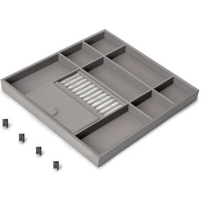 Emuca Cajón Organizador Para Armarios Y Vestidores Quartz, 440 (m60), Eco-piel Y Madera, Titanio - Emuca Cajón Organizador Para Armarios Y Vestidores Quartz, 440 (m60), Eco-piel Y Madera, Titanio -