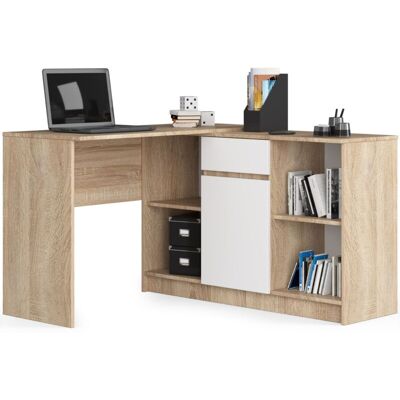 Escritorio Esquinero Akord B17 Roble Sonoma 120 Cm Conjunto Con Cómoda De 1 Puerta 1 Cajón Frente En Color Blanco 6 Estantes 120x126x79 Cm Escritorio Esquinero Akord B17 Roble Sonoma 120 Cm Conjunto Con Cómoda De 1 Puerta 1 Cajón Frente En Color Blanco 6 Estantes 120x126x79 Cm