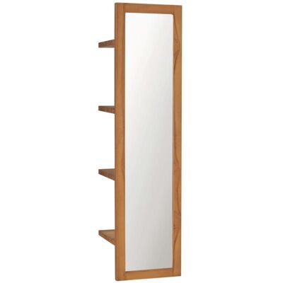 Vidaxl - Espejo De Pared Con Estantes Madera De Teca Maciza 30x30x120 Cm Vidaxl - Espejo De Pared Con Estantes Madera De Teca Maciza 30x30x120 Cm