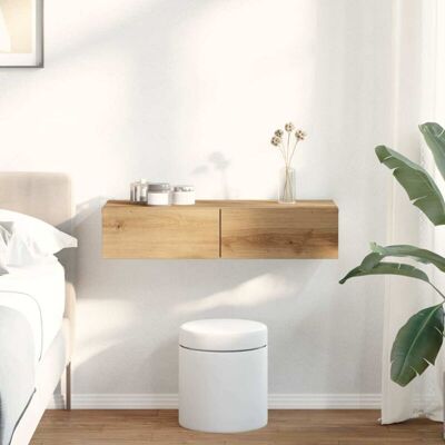 Estante De Pared Cajones Madera Contrachapada Roble Artesanal Vidaxl Estante De Pared Cajones Madera Contrachapada Roble Artesanal Vidaxl