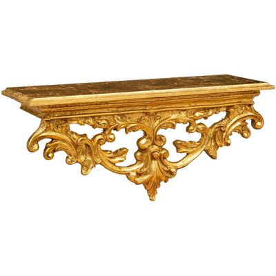 BISCOTTINI Estante De Pared De Madera Con Acabado De Hoja De Oro Antiguo L46xpr17xh22 Cm Made In Italy BISCOTTINI Estante De Pared De Madera Con Acabado De Hoja De Oro Antiguo L46xpr17xh22 Cm Made In Italy
