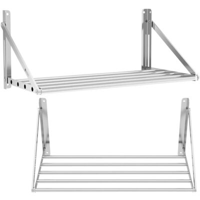 ROYAL CATERING Estantería De Pared Colgante De Acero Inoxidable, Plegable, 80 X 45 Cm ROYAL CATERING Estantería De Pared Colgante De Acero Inoxidable, Plegable, 80 X 45 Cm
