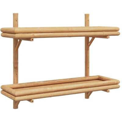 vidaXL Estante de Pared de Bambú Acabado Natural - Estante de Pared vidaXL Estante de Pared de Bambú Acabado Natural - Estante de Pared