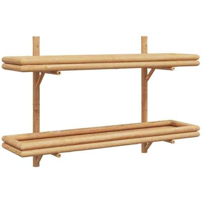 vidaXL Bambus natur Bambus, verzinktes Metall Mittel Bambus Estantería de Pared Marrón vidaXL Bambus natur Bambus, verzinktes Metall Mittel Bambus Estantería de Pared Marrón