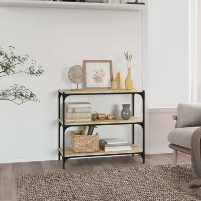 Vidaxl - Estantería Contrachapada Y Acero Roble Sonoma 80x33x70,5 Cm Vidaxl - Estantería Contrachapada Y Acero Roble Sonoma 80x33x70,5 Cm