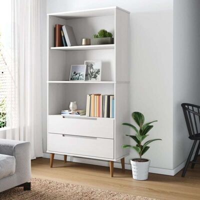 Vidaxl - Librería Molde Madera Maciza De Pino Blanco 85x35x170,5 Cm Vidaxl - Librería Molde Madera Maciza De Pino Blanco 85x35x170,5 Cm