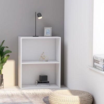 Estantería De 2niveles Madera Contrachapada Blanca 60x30x76,5cm Vidaxl Estantería De 2niveles Madera Contrachapada Blanca 60x30x76,5cm Vidaxl