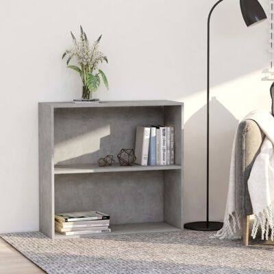 Estantería 2 Niveles Contrachapada Gris Hormigón 80x30x76,5cm Vidaxl Estantería 2 Niveles Contrachapada Gris Hormigón 80x30x76,5cm Vidaxl