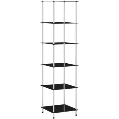 Estantería 6 Niveles Cristal Templado Negro 40x40x160 Cm Vidaxl Estantería 6 Niveles Cristal Templado Negro 40x40x160 Cm Vidaxl