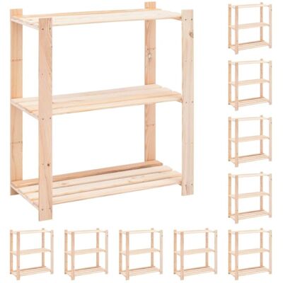 Vidaxl - Estantería 3 Niveles 10 Unidades Madera Pino Maciza 150 Kg Vidaxl - Estantería 3 Niveles 10 Unidades Madera Pino Maciza 150 Kg