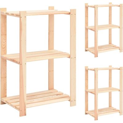 Vidaxl - Estantería 3 Niveles 3 Unidades Madera Pino Maciza 150 Kg Vidaxl - Estantería 3 Niveles 3 Unidades Madera Pino Maciza 150 Kg