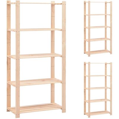 Vidaxl - Estantería 5 Niveles 3 Unidades Madera Pino Maciza 250 Kg Vidaxl - Estantería 5 Niveles 3 Unidades Madera Pino Maciza 250 Kg