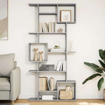 Vidaxl - Estantería De Madera De Ingeniería Gris Sonoma 92x29x188 Cm Vidaxl - Estantería De Madera De Ingeniería Gris Sonoma 92x29x188 Cm