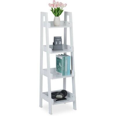 Relaxdays - Estantería Con 4 Baldas, Estante Para Decoración, Plantas Y Libros, Vertical, 112 X 33 X 30 Cm, Blanco Relaxdays - Estantería Con 4 Baldas, Estante Para Decoración, Plantas Y Libros, Vertical, 112 X 33 X 30 Cm, Blanco