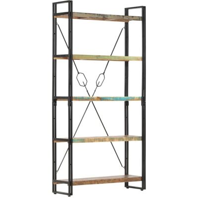 Vidaxl - Estantería De 5 Niveles De Madera Maciza Reciclada 90x30x180 Cm Vidaxl - Estantería De 5 Niveles De Madera Maciza Reciclada 90x30x180 Cm