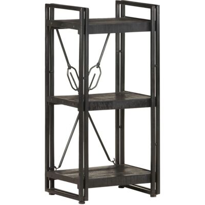 Vidaxl - Estantería De 3 Niveles Madera Maciza De Mango Negro 40x30x80cm Vidaxl - Estantería De 3 Niveles Madera Maciza De Mango Negro 40x30x80cm