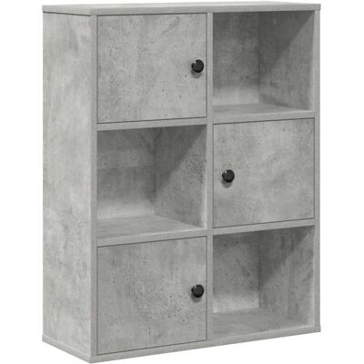Vidaxl - Estantería De Madera De Ingeniería Gris Hormigón 60x24x76,5 Cm Vidaxl - Estantería De Madera De Ingeniería Gris Hormigón 60x24x76,5 Cm