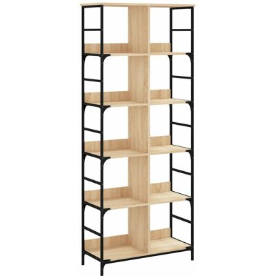 Estantería De Madera Ingeniería Roble Sonoma 78,5x33x188,5 Cm Vidaxl Estantería De Madera Ingeniería Roble Sonoma 78,5x33x188,5 Cm Vidaxl