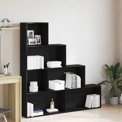 Estantería moderna de roble negro VidaXL - 155x24x160cm para separar habitaciones y almacenamiento Estantería moderna de roble negro VidaXL - 155x24x160cm para separar habitaciones y almacenamiento