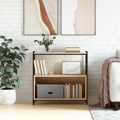 Vidaxl - Estantería Hierro Madera Ingeniería Roble Sonoma 80x30x78,5 Cm Vidaxl - Estantería Hierro Madera Ingeniería Roble Sonoma 80x30x78,5 Cm