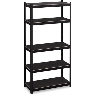 Relaxdays - Estantería Metálica Cargas Pesadas, 180x90x40cm, 5 Baldas, Hasta 875kg, Sótano, Garaje, Oficina, Acero, Negro Relaxdays - Estantería Metálica Cargas Pesadas, 180x90x40cm, 5 Baldas, Hasta 875kg, Sótano, Garaje, Oficina, Acero, Negro