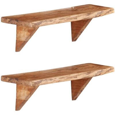 Vidaxl - Estantes De Pared 2 Uds Madera Maciza De Acacia 60x20x18 Cm Vidaxl - Estantes De Pared 2 Uds Madera Maciza De Acacia 60x20x18 Cm