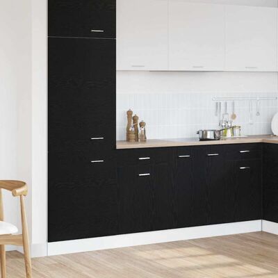 vidaXL Armario de cocina negro - Armario de cocina con acabado en madera de eucalipto negro vidaXL Armario de cocina negro - Armario de cocina con acabado en madera de eucalipto negro